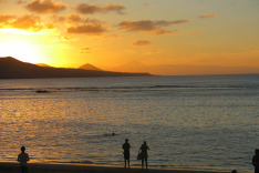 Пляж Лас Кантерас, закат